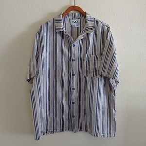 FLAX Striped Linen Buttonup